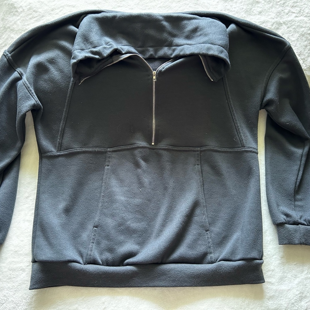 Women's Gray Half-Zip Sweater